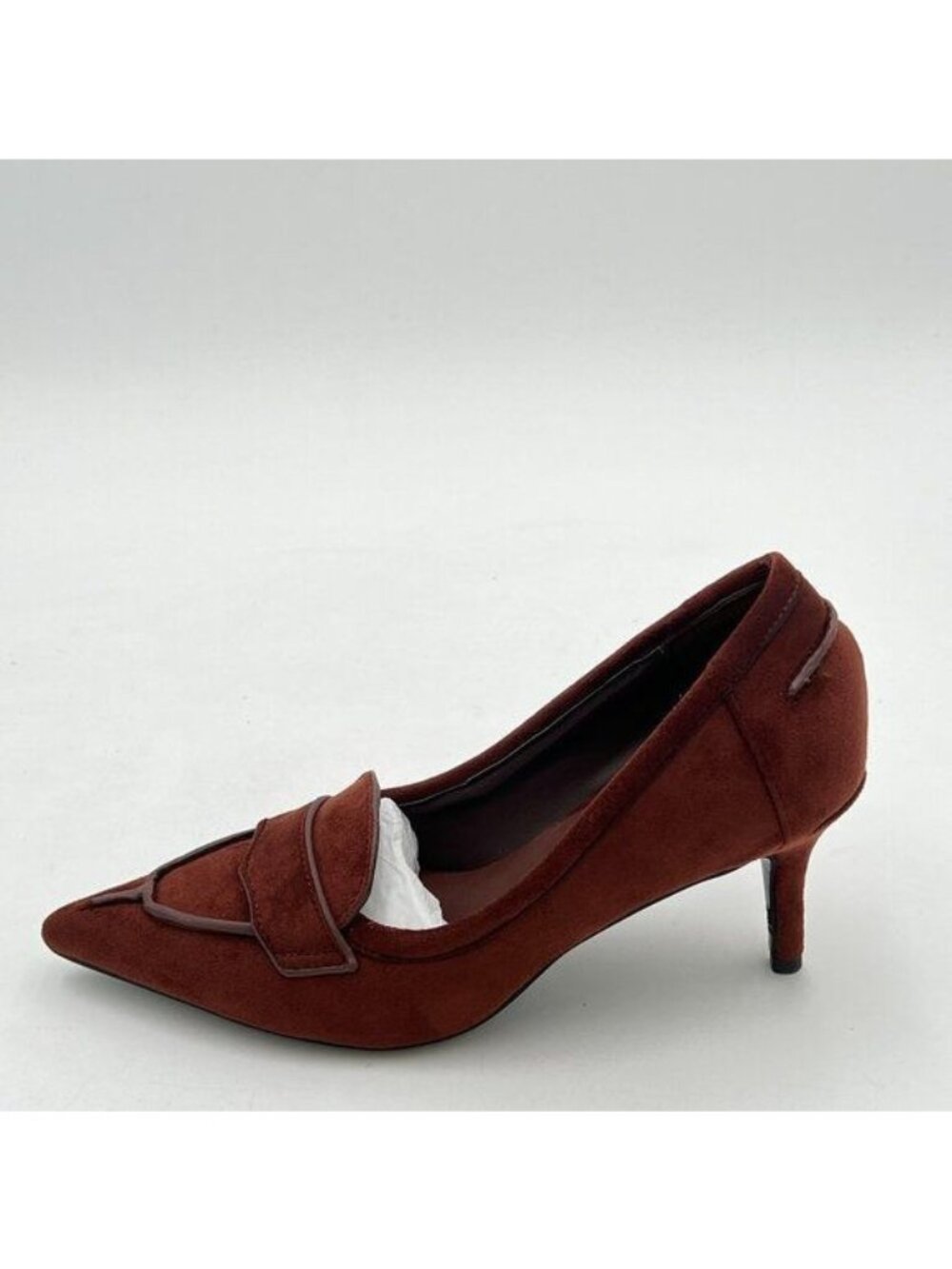 Women Pointed Toe Pumps Slip on Kitten Mid Heel Loafers Office Formal Work Dress